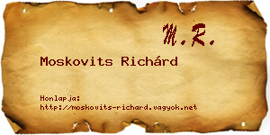Moskovits Richárd névjegykártya