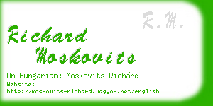 richard moskovits business card